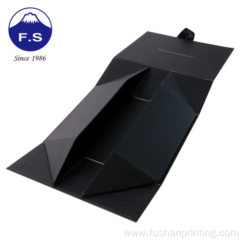 Printed Foldable Rigid Matte Black Packaging Cardboard Box